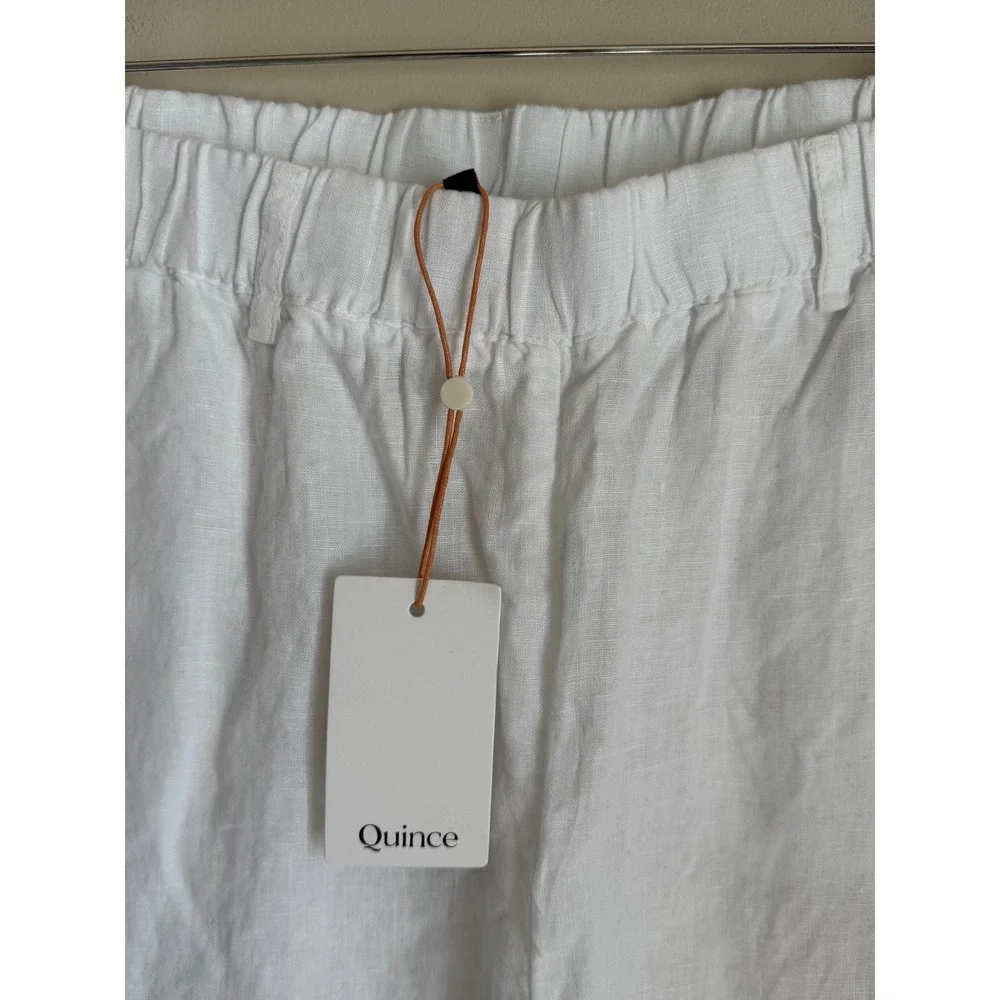 NWT Quince European Linen Pants Womens Large White European Linen